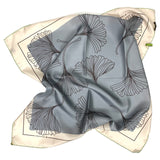 Foulard in Pura Seta cm 70x70 disegno bio fiore color grigio Cod 563