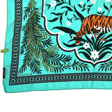 Foulard in Pura Seta cm 70x70 disegno tigre colore acqua Cod 572