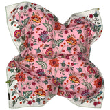 Foulard in Pura Seta cm 70x70 disegno fiore indiano colore rosa Cod 576