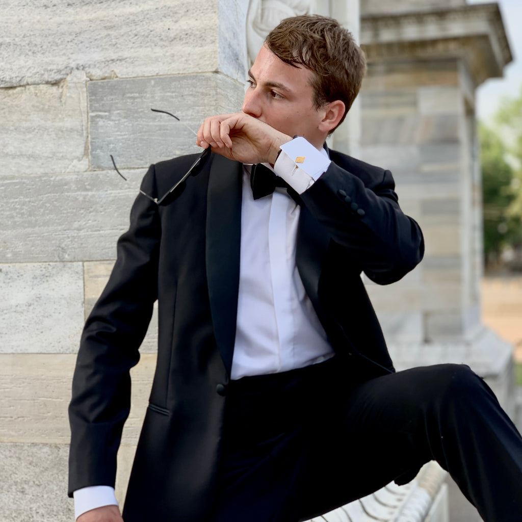 Fascia da smoking con papillon in raso di seta Cod 586