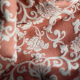 Coperta Lana Seta Jacquard disegno barocco colore Rosa retro ecru Cod 598