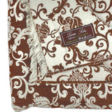 Coperta Lana Seta Jacquard disegno barocco colore Cacao retro ecru Cod 600