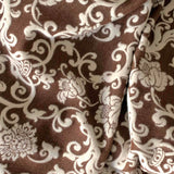 Coperta Lana Seta Jacquard disegno barocco colore Cacao retro ecru Cod 600