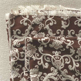 Coperta Lana Seta Jacquard disegno barocco colore Cacao retro ecru Cod 600