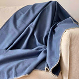 Coperta Yacht Lana Seta Jacquard Oxford, colore Blu Capri Cod 603