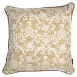 Cuscino Lana Seta Jacquard disegno barocco colore Champagne, interno in piumino d’oca. Cod 604