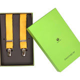 Bretelle strette in seta jacquard colore Giallo. Cod 613