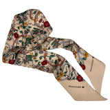 Bandeau in Pura Seta disegno ramage colore beige. Cod 626