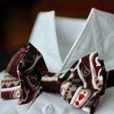 Papillon in Pura Lana  stampa paisley colore Bordeaux scuro Cod. 642