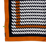 Foulard cm 90x90 Pura Seta disegno ovali colore nero arancio Cod. 650