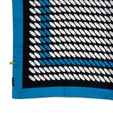 Foulard cm 90x90 Pura Seta disegno ovali colore nero blu Cod. 651