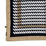 Foulard cm 90x90 Pura Seta disegno ovali colore nero beige Cod. 652