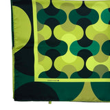 Foulard cm 90x90 Pura Seta disegno geometrico ‘70 colore Verde Cod. 653