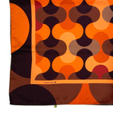 Foulard cm 90x90 Pura Seta disegno geometrico ‘70 colore Arancione Cod. 654