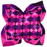 Foulard cm 90x90 Pura Seta disegno Vernier ‘70 colore Viola Cod. 655