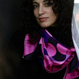 Foulard cm 90x90 Pura Seta disegno Vernier ‘70 colore Viola Cod. 655