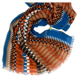 Sciarpa in Pura Lana disegno Mexico colore Cotto Cod. 658