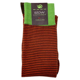 Calze Uomo gambaletto in cotone riga sottile colore Ruggine Cod. 680