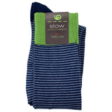Calze Uomo gambaletto in cotone riga sottile colore Blu Cod. 681