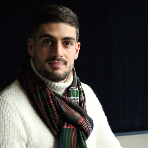 Sciarpa invernale da uomo in cotone morbido come il cashmere, calda, lunga, motivo a quadri, Quadrato grigio nero, taglia unica Sciarpa invernale da uomo in cotone morbido come il cashmere, calda, lunga, motivo a quadri, Quadrato grigio nero, taglia unica