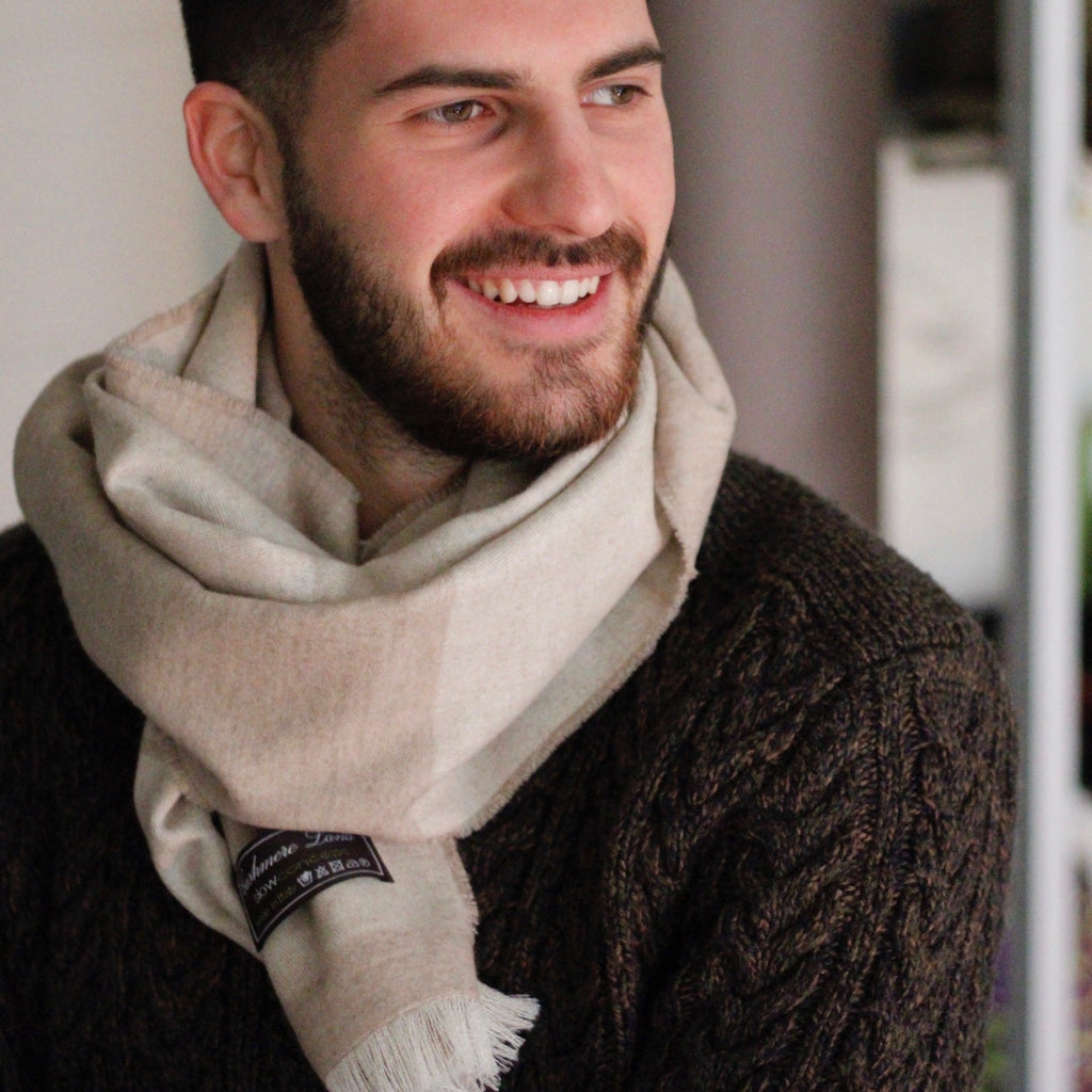 Sciarpa Uomo Cashmere Beige Cod 719 – Slowconcept