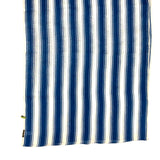 Stola di puro lino stampato disegno righe colore Blu cm 70x200 Cod 733