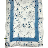 Stola di puro lino stampato disegno ramage colore Azzurro cm 70x200 Cod 735
