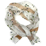 Stola di puro lino stampato disegno ramage colore Beige cm 70x200 Cod 737