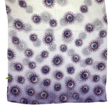 Stola di puro lino stampato disegno meduse colore Lilla cm 70x200 Cod 739