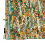 Stola di Georgette di Seta Stampa fluida colore Verde cm 70x200 Cod 741