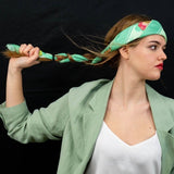 Foulard pura Seta Cm 90x90 stampa Floreale colore Acqua Cod 160