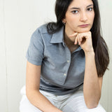 Polo donna in Seta Cotone colore Grigio Cod 236-239