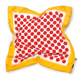 Foulard pura Seta cm 70x70 stampa Pois, Giallo e Rosso Cod 264
