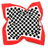 Foulard pura Seta cm 70x70 stampa Pois, Rosso e Nero Cod 265