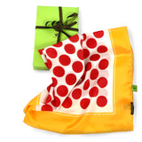 Foulard pura Seta cm 70x70 stampa Pois, Giallo e Rosso Cod 264