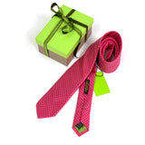 Cravatta cerimonia pura seta Fuxia a pois larga cm 6 Cod 314