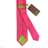 Cravatta cerimonia pura seta Fuxia a pois larga cm 6 Cod 314