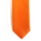 Cravatta cerimonia pura seta Arancione a pois Cod  315