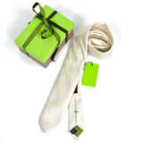 Cravatta Cerimonia Pura Seta Bianca a Pois larga cm 6 Cod. 311