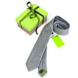 FORMAL PURE SILK GREY WOVEN  TIE 6 CM WIDE  COD 310