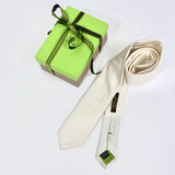 Cravatta Cerimonia pura Seta tinto filo bianca, larga cm 6 Cod 305