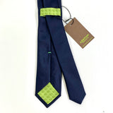FORMAL PURE SILK WOVEN DARK BLUE TIE 6 CM WIDE  COD 303