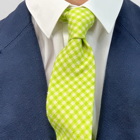 Cravatta Verde stampa vichy larga 6 cm Cod 128